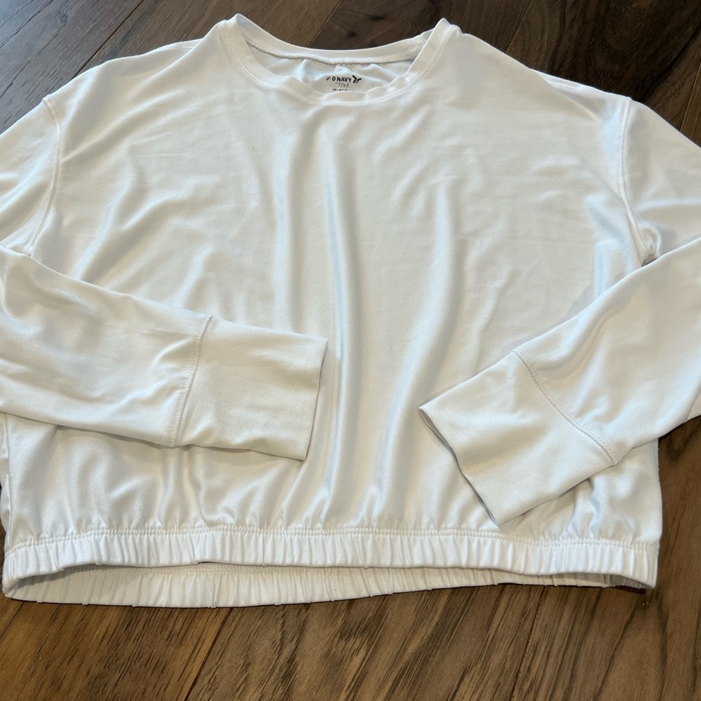 Breathe ON Cropped Cinched-Hem Long-Sleeve Top for Girls